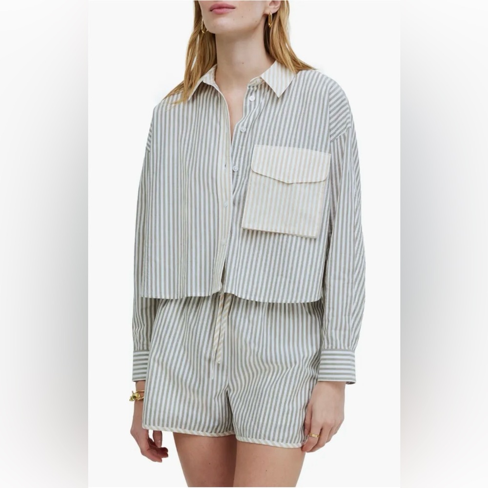 Madewell Cotton Crop Button-up shirt